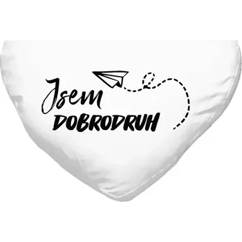 Polštář Polštář srdce 40x35 cm Jsem dobrodruh