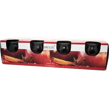Aroma difuzér Svíčka parfémová ve skle BREEZE APPLE+CINNAMON 4ks