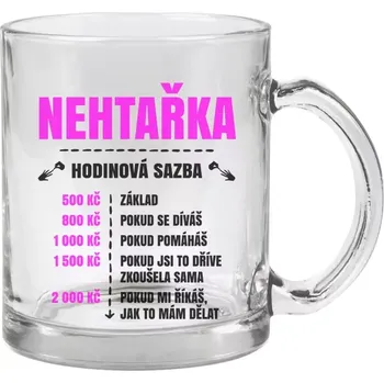 Hrnek 330 ml - skleněný Hodinová sazba - nehtařka
