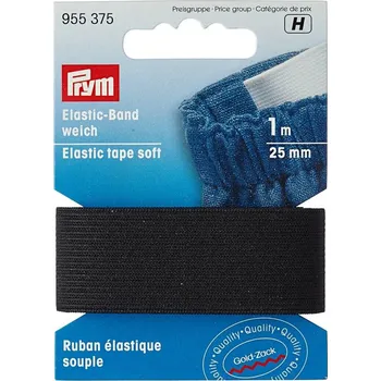 PRYM Pruženka jemná, 25 mm, černá, 1 m