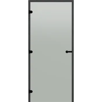 Dveře do sauny HARVIA 8x21, satinované 790x2090 mm, borovice, černý rám
