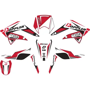 Sada samolepek Doppler černá-červená-bílá, Derbi Senda 2011-2017 42769