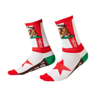Pánské ponožky a Delší ponožky ONEAL PERFORMANCE SOCK CALIFORNIA RED/WHITE/BROWN velikost (43-46), pár