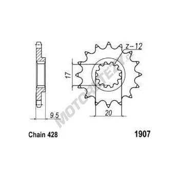 Řetězová sada pro motocykl Řetězové kolečko KTM 85 SX (malá kola) rok 04-17