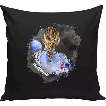 Polštář Polštář černý 40x40 cm Jsem máma - chlapeček