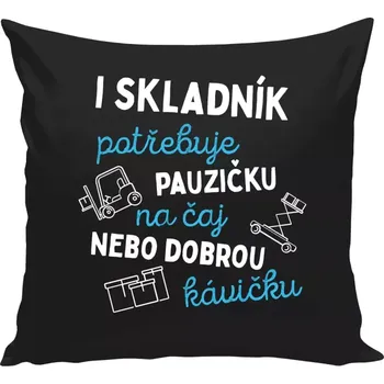 Polštář Polštář černý 40x40 cm I skladník potřebuje pauzičku