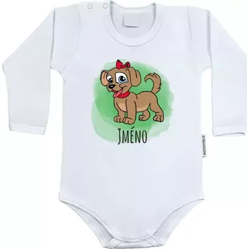 Kojenecký body Dětské body s dlouhým rukávem Pejsek