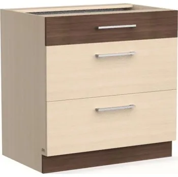 Kuchyňská skříňka Bog Fran Spodní skříňka šuplatová šíře 80 Modena MD28-D80S3 Zvolte dvířka: TAFLA - rijeka tmavá,rijeka světlá