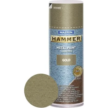 Barva ve spreji Kladívková barva 400ml zlatá Metall-Hammer