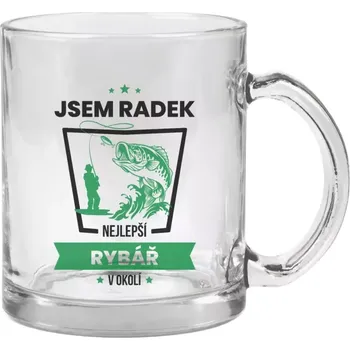 Hrnek 330 ml - skleněný Nejlepší v okolí - rybář