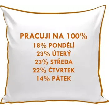 Polštář Polštář barevný 32x32 cm Pracuji na 100%
