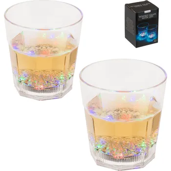 Žertovný předmět Set 2ks akrylové skleničky na whisky s LED barevným podsvícením