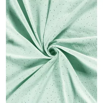 Metráž látka mušelín plenkovina zlaté mint | RTex