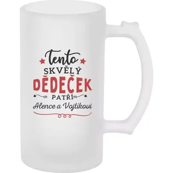 Sklenice Půllitr skleněný matný Tento skvělý dědeček patří