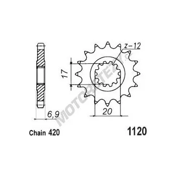 Řetězová sada pro motocykl Řetězové kolečko APRILIA RS 50 rok 99-05