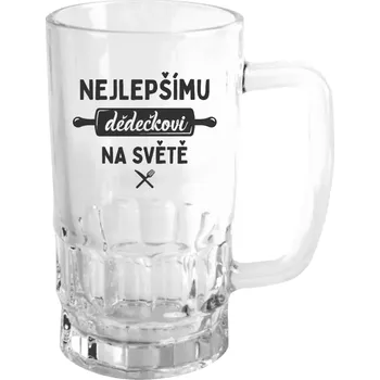 Sklenice Půllitr skleněný Nejlepšímu dědečkovi na světě - váleček