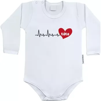 Kojenecký body Dětské body s dlouhým rukávem Srdeční tep táta