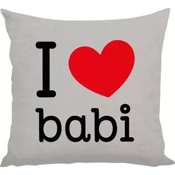 Polštář Polštář lněný 40x40 cm I love babi
