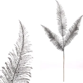 umělá květina Autronic Kapradí, barvá stříbrná s glitry NL0148 SIL