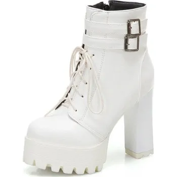 Dámské kozačky Kotníkové boty na vysokém podpatku GoodDayGirl Fashion Barva: Bílá, Velikost: 40