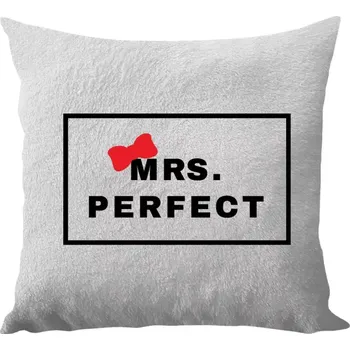 Polštář Polštář bílý 40x40 cm - dlouhý chlup Mrs. Perfect