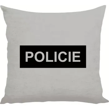 Polštář Polštář lněný 40x40 cm Policie
