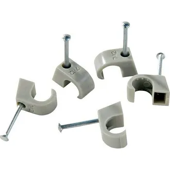 BAUHAUS Příchytka s hřebíkem 25 mm, ø 7–12 mm, šedá, 250 ks 3383105104