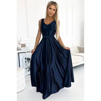 Oblečení a móda NUMOCO tmavě modré společenské maxi šaty CINDY 508-1 dark blue Velikost: XL