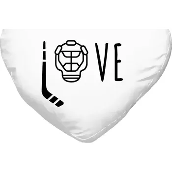 Polštář Polštář srdce 40x35 cm LOVE s hokejkou a helmou