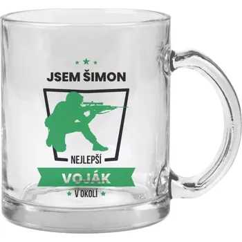 Hrnek 330 ml - skleněný Nejlepší v okolí - voják