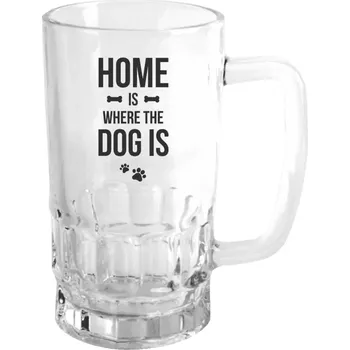 Sklenice Půllitr skleněný Home is where the dog is