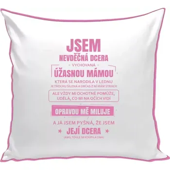 Polštář Polštář barevný 32x32 cm Mámina nevděčná dcera