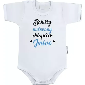 Kojenecký body Dětské body s krátkým rukávem Babičky milovaný chlapeček se jménem