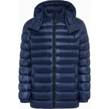Pánská casual bunda PORSCHE DESIGN Lightweight puffer parka Bunda delší prošívaná odlehčená tmavě modrá (Lehká parka od Porsche Design v rovném střihu)