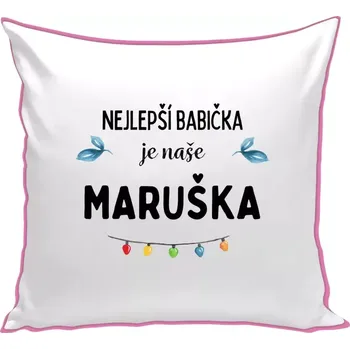 Polštář Polštář barevný 32x32 cm Nejlepší babička, oslava