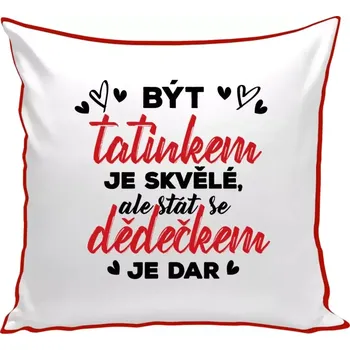 Polštář Polštář barevný 32x32 cm Stát se dědečkem je dar