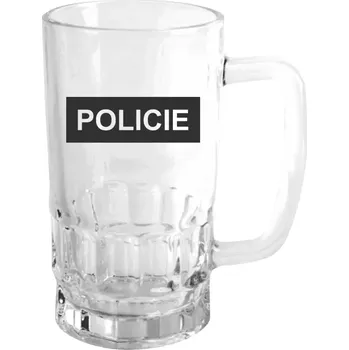 Sklenice Půllitr skleněný Policie