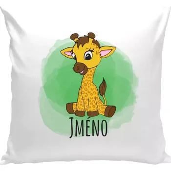 Polštář Polštář bílý 40x40 cm Žirafa
