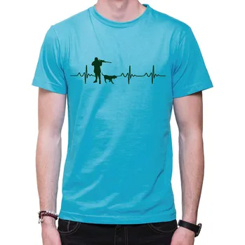 Pánské oblečení Tričko - EKG Myslivec, Barva látky tyrkysová modrá, Střih Pánsky/UNISEX, Velikost XXL