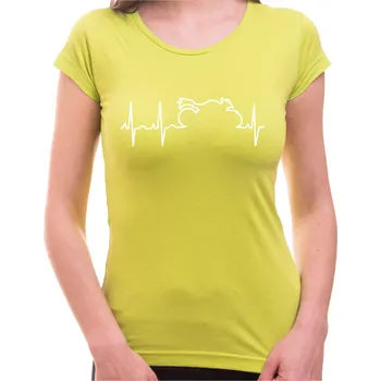 Pánská móda Tričko - EKG moto, Barva látky Limetková zelená (Pouze Dámsky střih!), Střih Dámsky, Velikost XXL