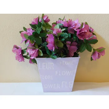 Obal na květináč FIALOVÝ KOVOVÝ OBAL NA KVĚTINÁČ