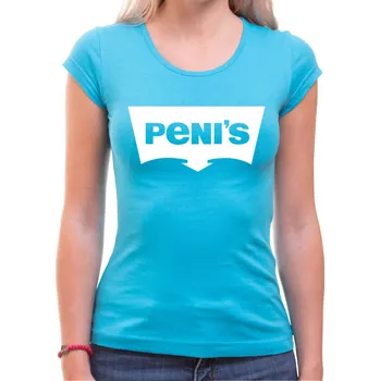 Pánské oblečení Značkové tričko PENi'S, Barva látky tyrkysová modrá, Střih Dámsky, Velikost M