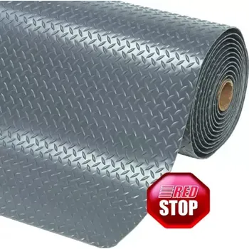 Rohožka Protiúnavová průmyslová rohož kotlářský plech, laminovaná,šedá,600 cm
