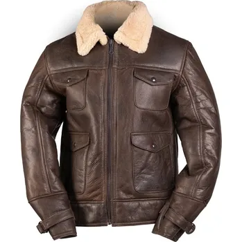 MIL-TEC bunda kožená US NAVY A4 SHEEPSKIN HNĚDÁ vel.XL