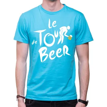 Pánská móda Tričko - Tour de beer, Barva látky tyrkysová modrá, Střih Pánsky/UNISEX, Velikost M