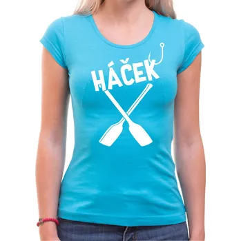 Pánské oblečení Vodácké tričko - Háček, Barva látky tyrkysová modrá, Střih Dámsky, Velikost Dětské 122 cm/6let