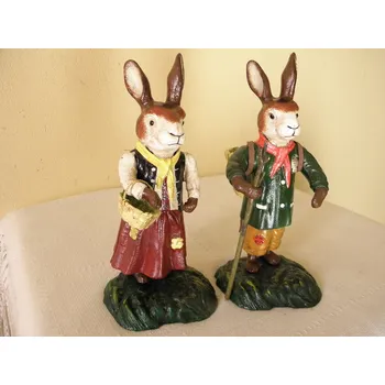 Velikonoční dekorace VELIKONOČNÍ ZAJÍCI V PÁRU Z KOVU