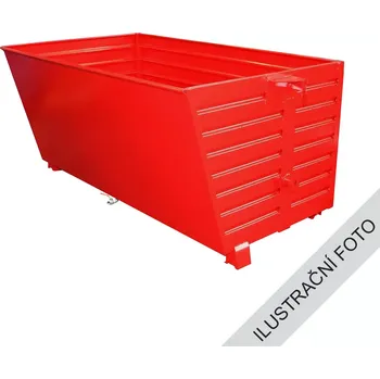 Popelnice Stohovatelný kontejner TRV s výpustí, červená, nosnost 2000 kg, 1500 l