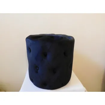 Taburet SAMETOVÝ TABURET - ČERNÝ