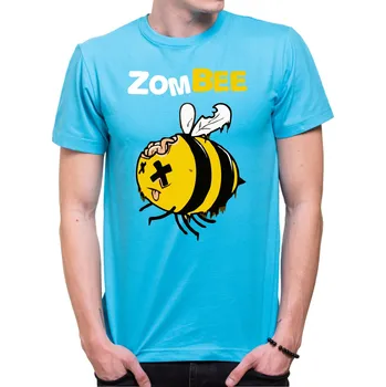 Pánská móda Tričko - Zombee (zombie včela), Barva látky tyrkysová modrá, Střih Pánsky/UNISEX, Velikost S